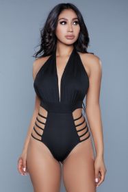 1972 Willow Swimsuit (Color: BLACK, size: XL)