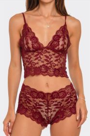 2789 Eye On You 2 Piece Set (Color: Wine, size: 2X)