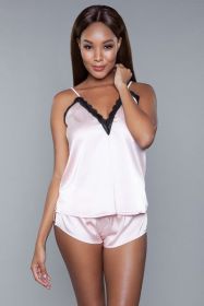 1962 Luna Cami and Short Set (Color: Blush Pink, size: 3X)