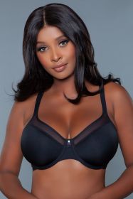 2215 Seamless Kristy Full Coverage Bra (Color: BLACK, size: B)