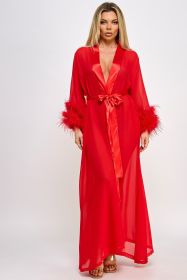 2257 Sahar Robe (Color: Red, size: Q)