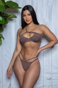 2383 Ava Bikini Set (Color: Brown, size: M)