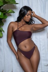 2386 Sofia Swimsuit (Color: Chocolate, size: M)