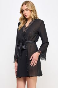2493 Vivian Robe (Color: BLACK, size: S/M)