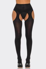 2690 Peekaboo Tights (Color: BLACK, size: Q)
