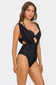 2784 Lucie Swimsuit Set (Color: BLACK, size: M)