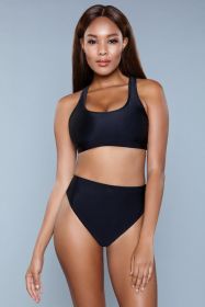 1985 Vera 2 Piece Set (Color: BLACK, size: S)