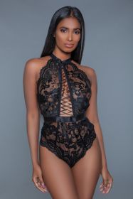 2015 Margot Bodysuit (Color: BLACK, size: M)