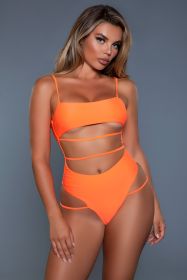 2126 Venetia Swimsuit (Color: Orange, size: M)