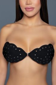 2309 Scalloped Edge Bra Adhesive (Color: BLACK, size: C)