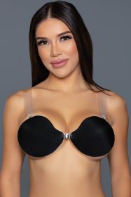 2320 V-Shaped Adhesive Bra (Color: BLACK, size: C)