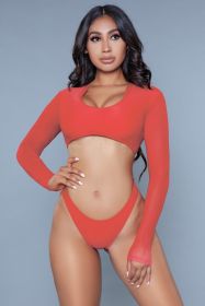 1980 Cardi 2 Piece Suit (Color: Red, size: L)
