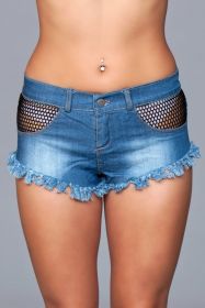 J11 Such a Catch Denim Shorts (Color: Blue, size: M)