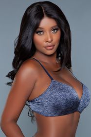 2219 Miss Me Bra (Color: Blue, size: A)