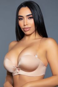2306 Front Tie Fashion Bra (Color: Nude, size: B)