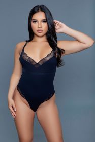 2271 Maisie Bodysuit (Color: BLACK, size: M)
