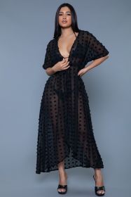 2411 Alice Cover-Up Maxi Dress (Color: BLACK, size: S/M)