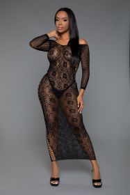 2361 Late Last Night Night Dress (Color: BLACK)