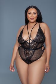 2267 Elise Bodysuit (Color: BLACK, size: M)