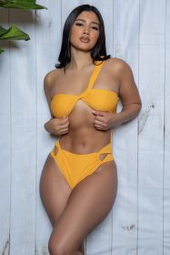 2392 Nora One Piece Swimsuit (Color: Yellow, size: S)