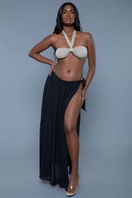 2413 Claire Cover-Up Skirt (Color: BLACK, size: L/XL)