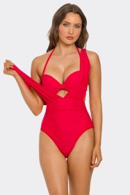 2784 Lucie Swimsuit Set (Color: Red, size: L)